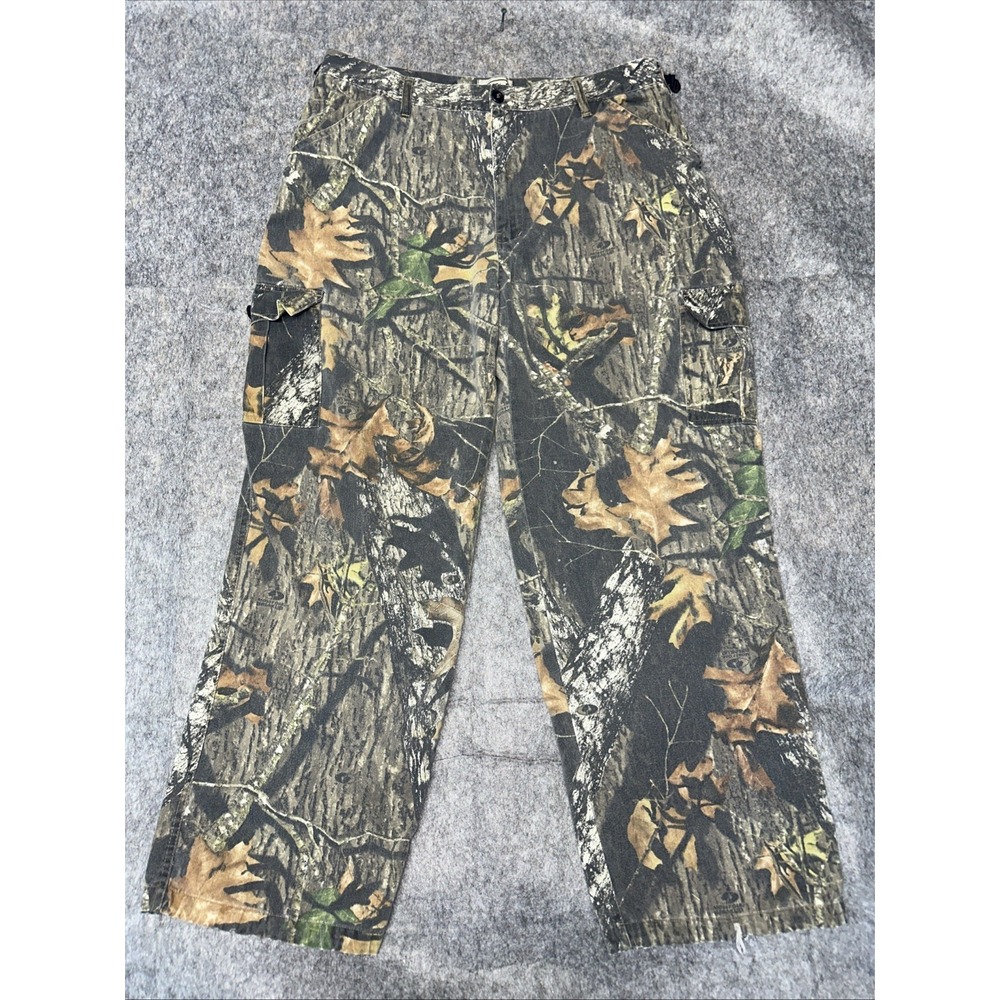 Vtg Fieldstaff Camo Pants Size XL Wide Baggy Y2K Mossy Oak Breakup Camo.  (49-1)